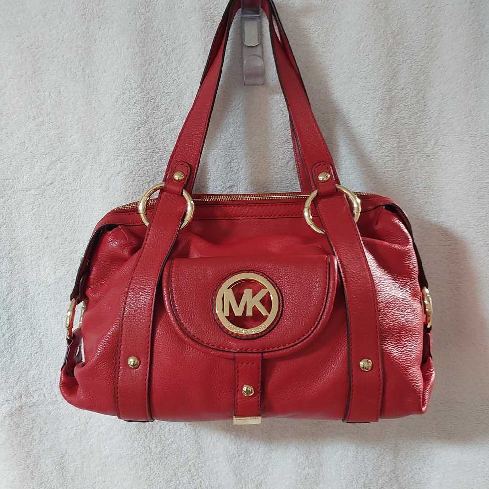 Michael Kors Fulton Large Satchel In Chili Red